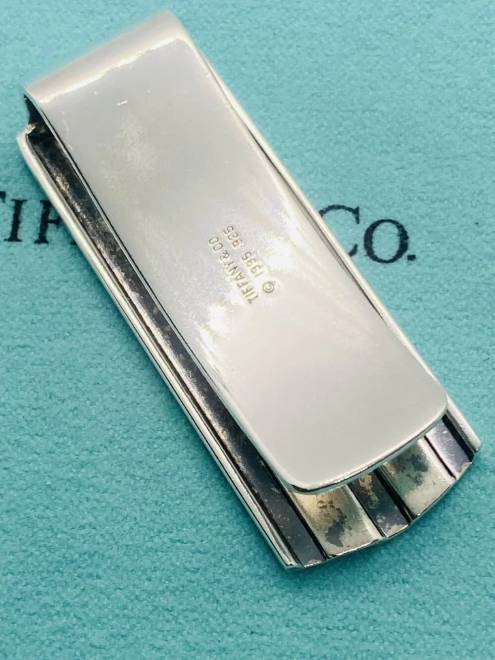 Tiffany & Co Sterling Silver 925 1995 Atlas Groove Money Clip 48.5 x18.3mm